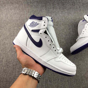 Air Jordan 1 Court Purple High-Top Sneakers White/Purple CD0461-151
