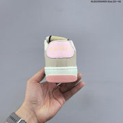 Gucci Screener Low-Top Sneakers in Beige and Pink