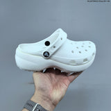 Crocs Classic Clog Platform in White and Black