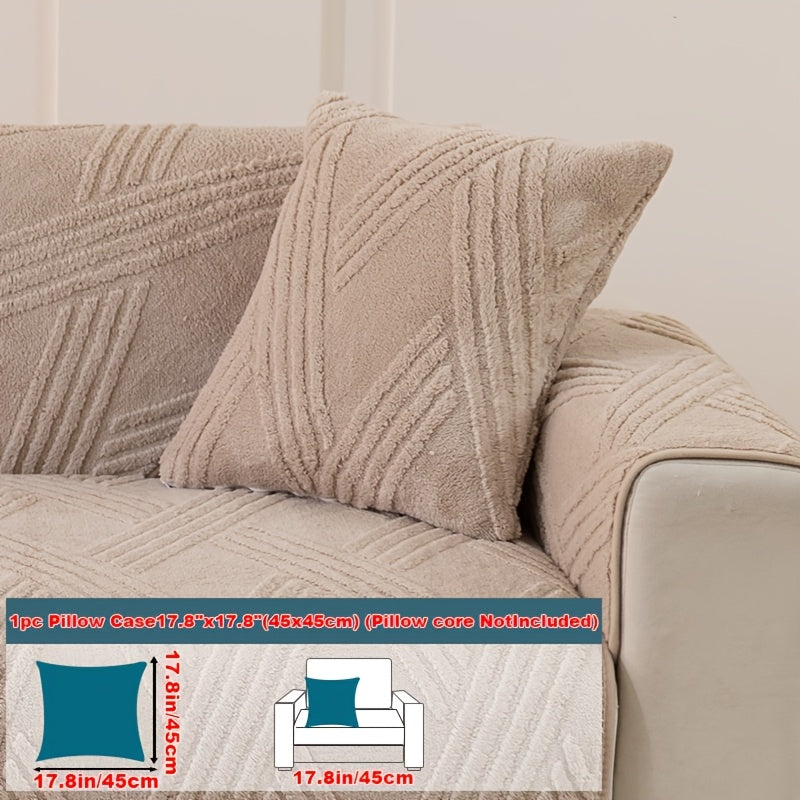 1pc Thick Plush Sofa Cushion Compatible for Sofa Types (1\u002F2\u002F3\u002F4-Seater, Loveseat, Sectional) - Modern Diagonal, Pet-Friendly, Scratch-Resistant Anti-Slip Cushion, Machine Washable Soft Cushion for Sofa Upgrade