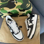 BAPE STA Low Black and White Sneakers 1H70-191-001