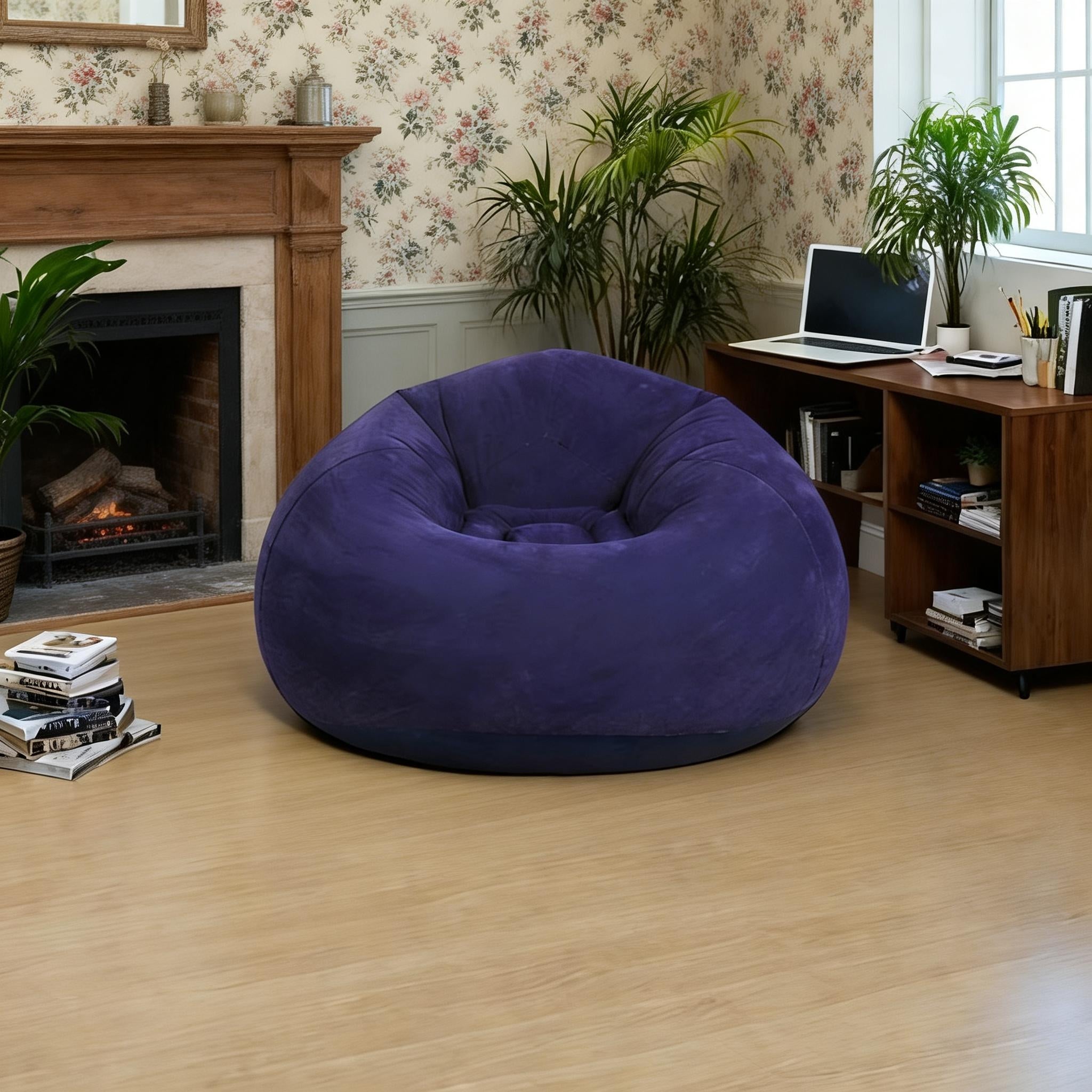 Inflatable Lazy Sofa Chair: Ergonomic Design Fits the Body Shape, PVC Bean Bag Material Is Foldable and Portable, Suitable for Both Indoor and Outdoor Use in Living Rooms, Balconies and Camping Scenarios
