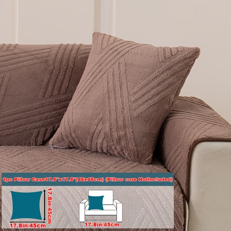 1pc Thick Plush Sofa Cushion Compatible for Sofa Types (1\u002F2\u002F3\u002F4-Seater, Loveseat, Sectional) - Modern Diagonal, Pet-Friendly, Scratch-Resistant Anti-Slip Cushion, Machine Washable Soft Cushion for Sofa Upgrade