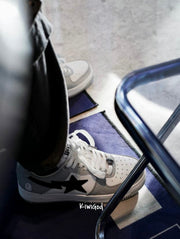 BAPE STA Low Sneakers in Gray and White