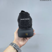 Alexander McQueen Black Crystal-Embellished Leather Sneakers
