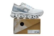 On Cloudmonster 3 Running Shoes – White and Light Blue