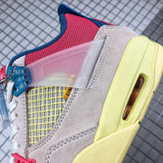 Union x Air Jordan 4 Sneakers Pink Beige Navy Yellow