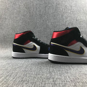 Air Jordan 1 Mid SE Black Purple Yellow Sneakers 852542-005