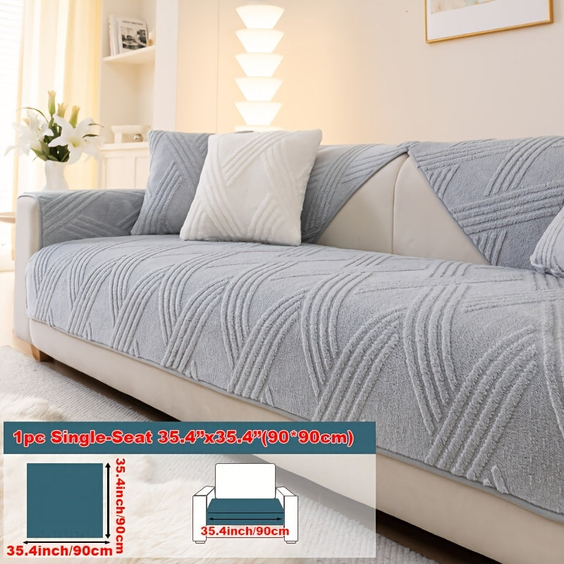 1pc Thick Plush Sofa Cushion Compatible for Sofa Types (1\u002F2\u002F3\u002F4-Seater, Loveseat, Sectional) - Modern Diagonal, Pet-Friendly, Scratch-Resistant Anti-Slip Cushion, Machine Washable Soft Cushion for Sofa Upgrade