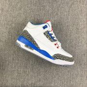 Air Jordan 3 Retro White and Blue Women's Sneakers