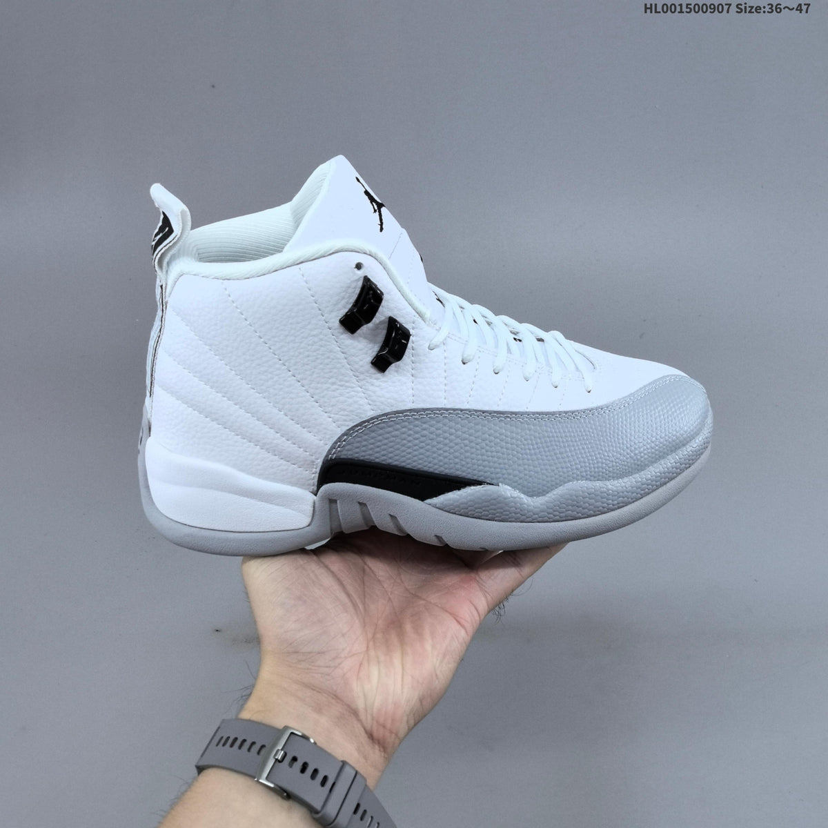 Jordan Air Jordan 12 Retro High Barons White Grey Sneakers