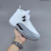 Jordan Air Jordan 12 Retro High Barons White Grey Sneakers