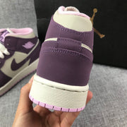 Air Jordan 1 Mid GS Sneakers White Purple Pink