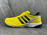 adidas Yellow Mesh Low-Top Sneakers with Three Stripes