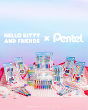 Pentel Writing Essentials Pack, Hello Kitty® and Friends, Limited Edition, EnerGel, EnerGize, 0.7mm, W/Refill Lead and Small Block Erasers, 10-Pk