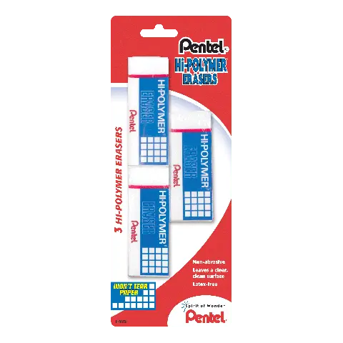 Hi-Polymer® Block Eraser Large White, 3 Pack