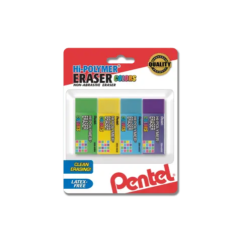 Hi-Polymer Eraser Colors - Assorted 4-Pack