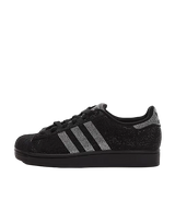 adidas Originals Superstar II sneakers in black and silver dimantes