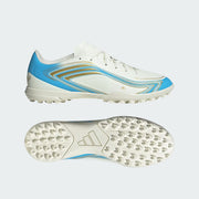 Men's Adidas F50 Messi Club Turf Soccer Cleats - Ivory / Semi Blue Burst / Icey Blue