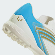Men's Adidas F50 Messi Club Turf Soccer Cleats - Ivory / Semi Blue Burst / Icey Blue