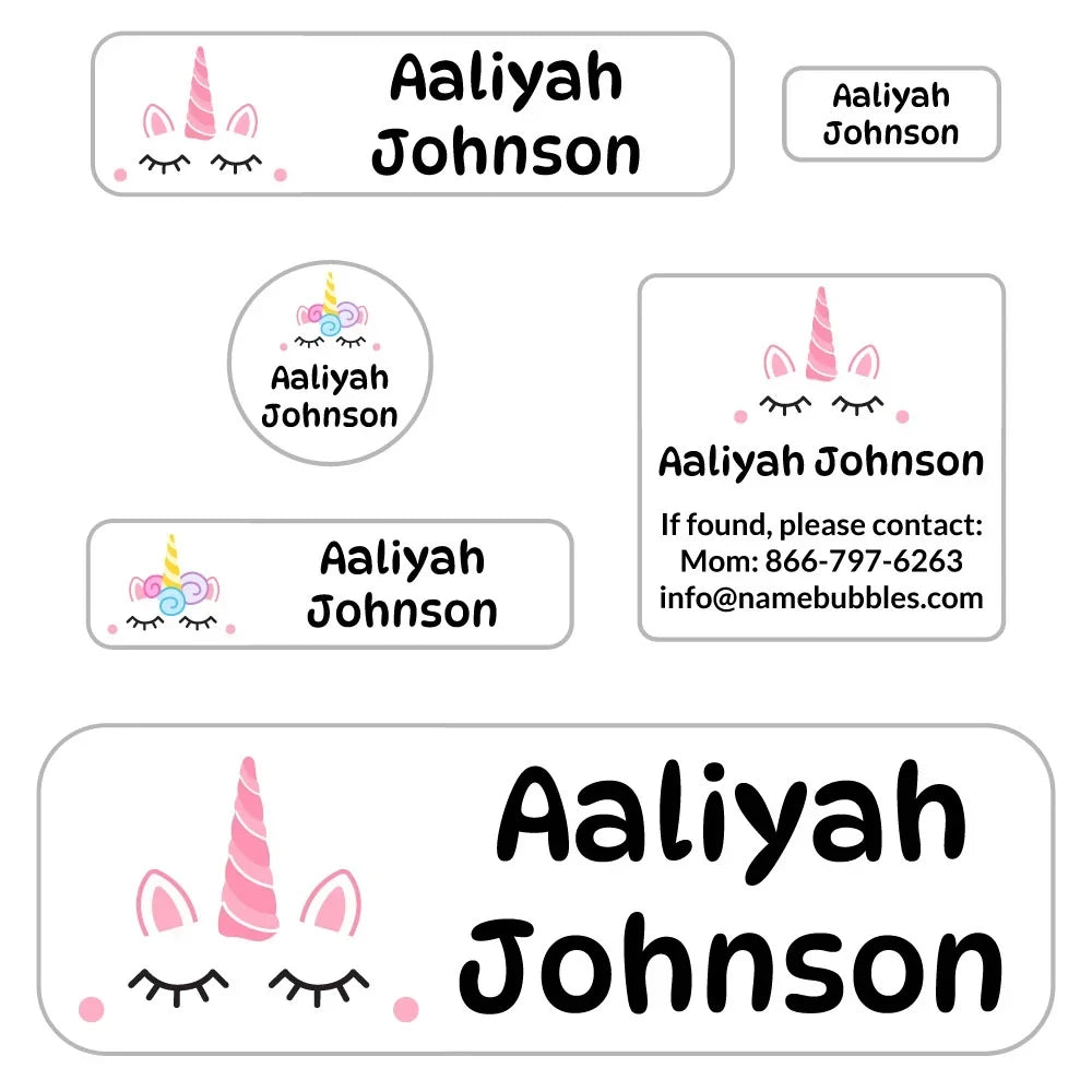 Unicorn School Labels Pack