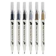 Pentel Arts Sign Pen Twin Brush, 6-Packs