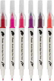 Pentel Arts Sign Pen Twin Brush, 6-Packs