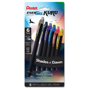 Pentel EnerGel Kuro Shades Packs, Liquid Gel Pen, 0.7mm, Assorted Ink