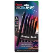 Pentel EnerGel Kuro Shades Packs, Liquid Gel Pen, 0.7mm, Assorted Ink