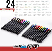 Pentel EnerGel Kuro Shades Packs, Liquid Gel Pen, 0.7mm, Assorted Ink