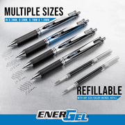 Pentel EnerGel RTX Retractable Liquid Gel Pen, (0.7mm) Medium Line, Metal Tip, Assorted Ink, 10-Pk