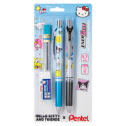 Pentel EnerGize Mechanical Pencil, Hello Kitty® and Friends, Limited Edition, 0.7mm, W/Refill Lead and Small Block Eraser, 2-Pk