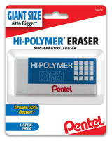 Pentel Hi-Polymer Block Eraser, Extra Large, White 1-Pk