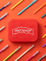 Pentel MATTEHOP Color Gel Pen Set, (1.0 mm), 21 Colors, with Metal Box