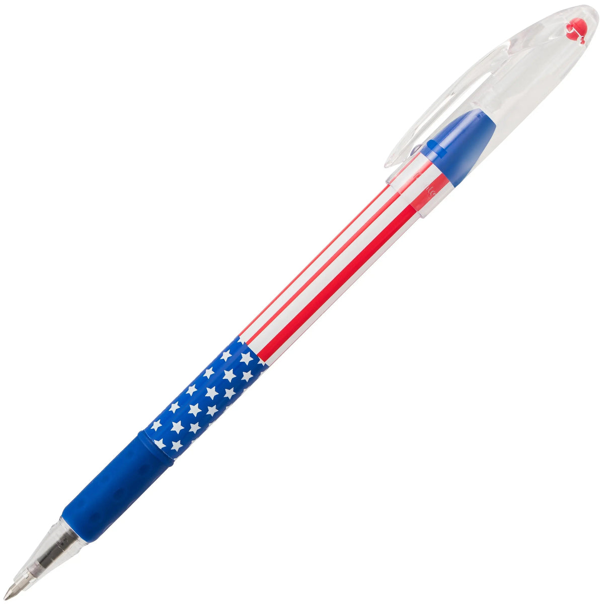 Pentel RSVP Ballpoint Pen, (0.7mm) Fine Line, Flag Barrel, Black Ink