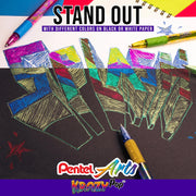 Pentel Sparkle and Krazy Pop, Metallic Gel Ink Pen, (1.0mm), Bold Line, Assorted Ink Colors, 12-Pk