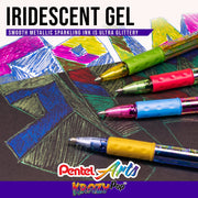 Pentel Sparkle and Krazy Pop, Metallic Gel Ink Pen, (1.0mm), Bold Line, Assorted Ink Colors, 12-Pk