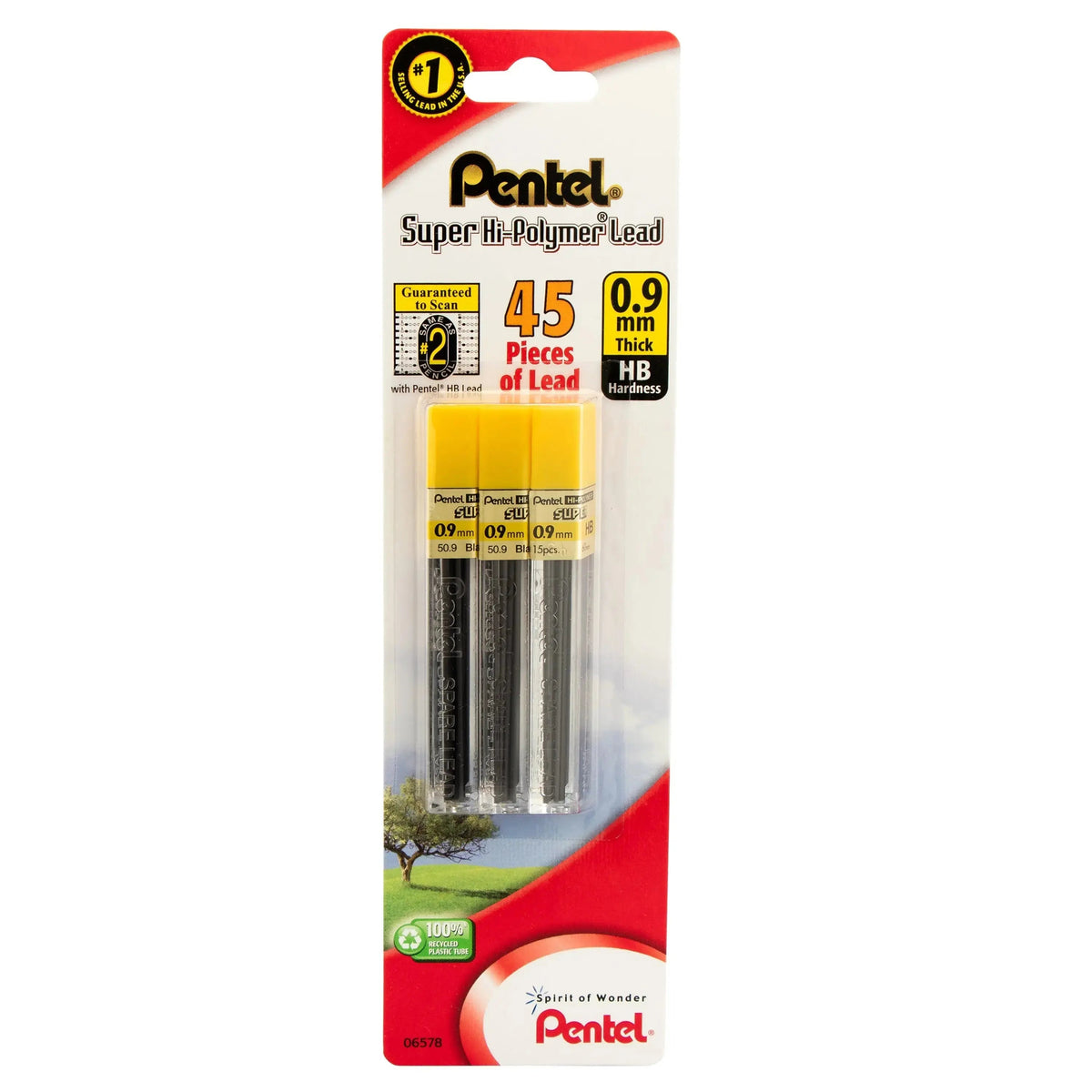 Pentel Super Hi-Polymer Lead Refill (0.9mm) Bold, 15 pcs/Tube, Assorted Packs