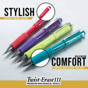 Pentel Twist-Erase III Mechanical Pencil, (0.7mm) Lead and Eraser Refill, 1-Pk