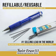 Pentel Twist-Erase III Mechanical Pencil, (0.7mm) Lead and Eraser Refill, 1-Pk