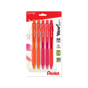 Pentel Wow! Retractable Ballpoint Pen, 1.0mm Medium Line, Assorted Colors, 5-Pk