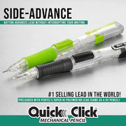 Pentel Quick Click Mechanical Pencil, 0.5mm, Plus Lead and Eraser, 8-pk