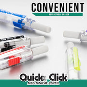 Pentel Quick Click Pop Mechanical Pencil, 0.7mm, Plus Lead and Eraser, 8-pk