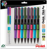 Pentel Quick Click Pop Mechanical Pencil, 0.7mm, Plus Lead and Eraser, 8-pk