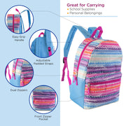 17" Patterned Wholesale Backpacks In 12 Assorted Prints - Bulk Case Of 24 Bookbags